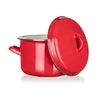 Enamel pot Milton Red 20cm 3,4L lid red induction gas Capacity 3.4 l