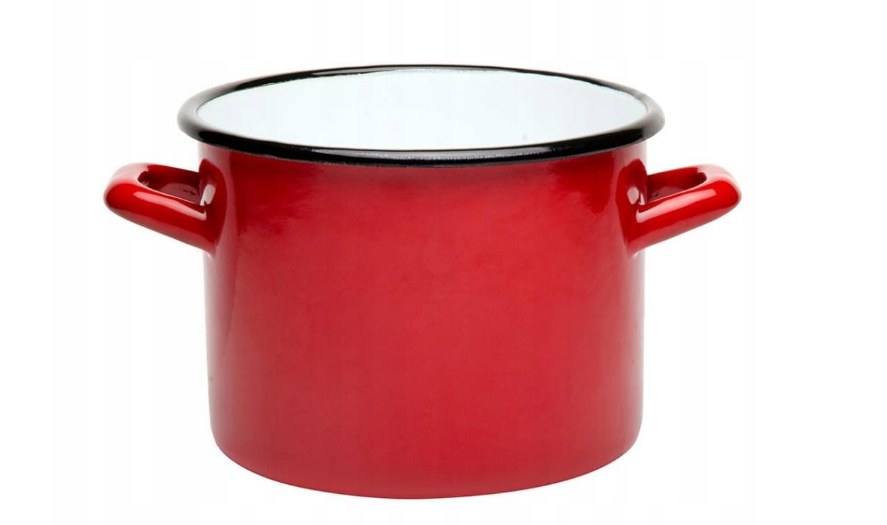 Enamel pot enamel red STRAIGHT 22 cm 6,25 L