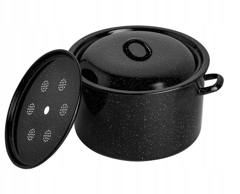 Enamel pot for cooking jars with lid 32 cm 16 l Brand Emalia Pleszew