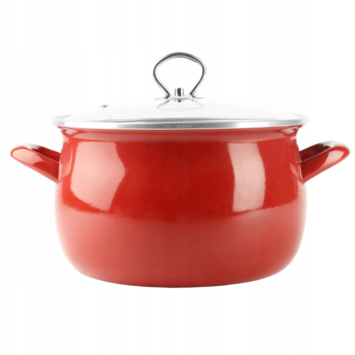 Enamel pot red HELENA 3L INDUCTION GAS TRADITIONAL ENAMEL