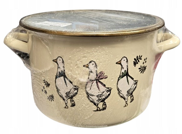 Enamel pot with lid 22 cm 5,6 l for induction GOOSE
