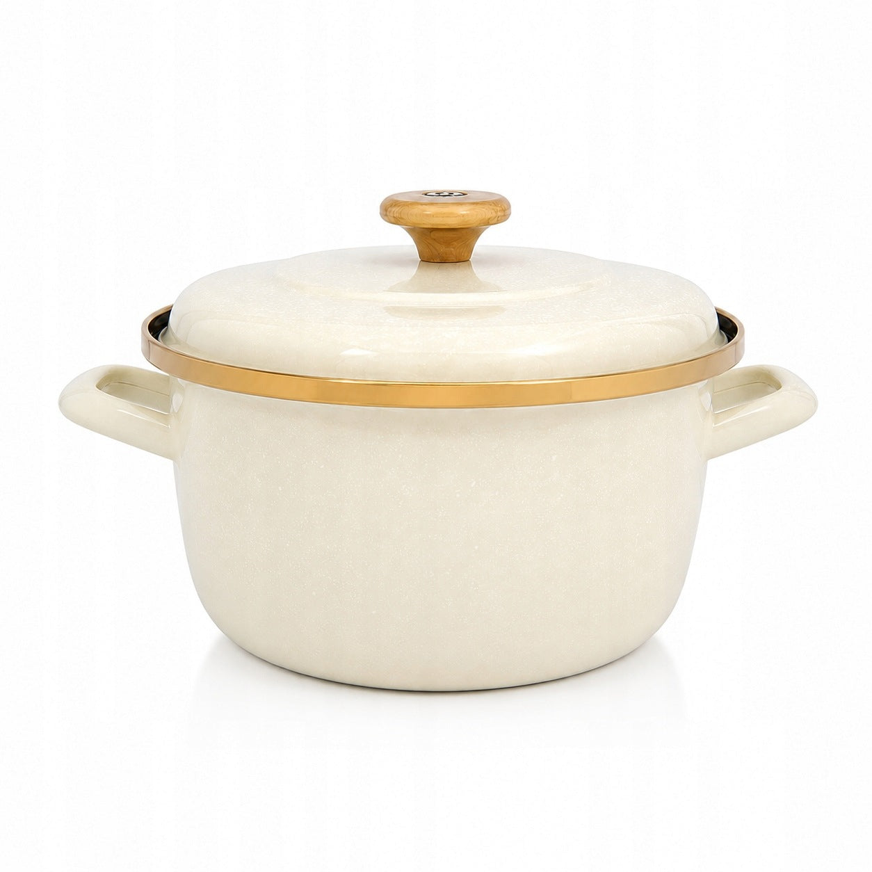 Enamel pot with lid Metalac Maximus 24 cm 5,4 l cream induction