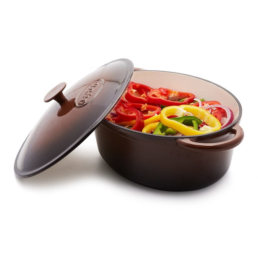 Enameled CAST IRON PAN 6,4 L Deep Gooseberry with Lid INDUCTION GAS Packaging status original