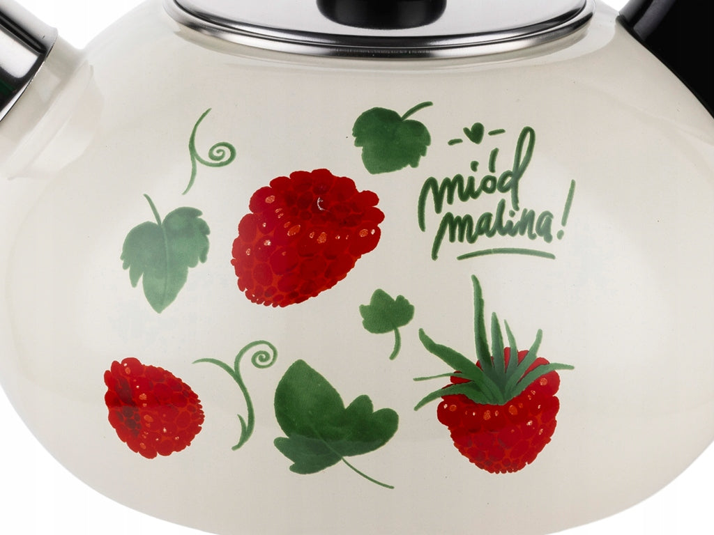 Enameled Steel Kettle Emalia Pleszew 2,2L Raspberry Traditional Gas Brand Emalia Pleszew