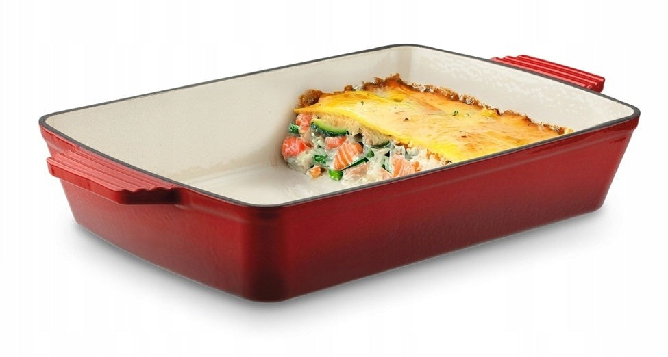 Enameled cast iron 39 x 23 x 7 cm red Konighoffer