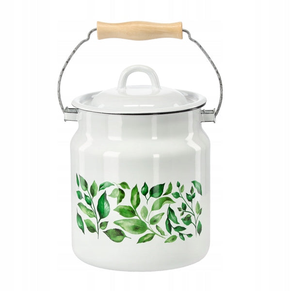 Enameled milk can 3,3 l White ficus Manufacturer code EMA9105