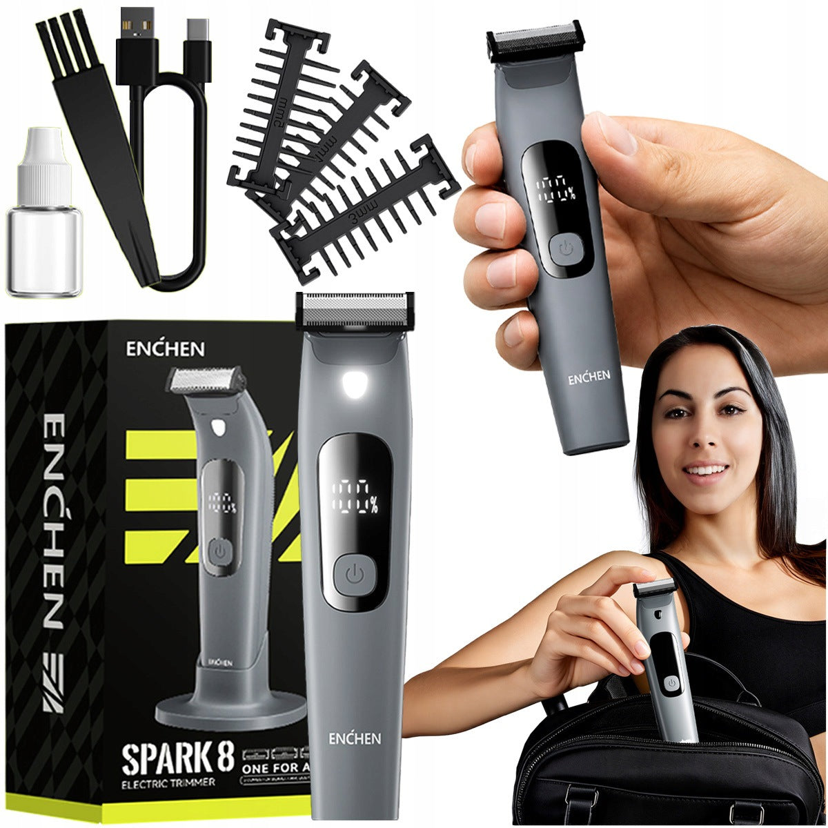 Enchen Spark 8 Body Beard Trimmer Waterproof Shaver with Display