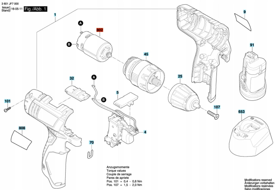 Engine Bosch 1607000C5K original EAN (GTIN) 4059952057743