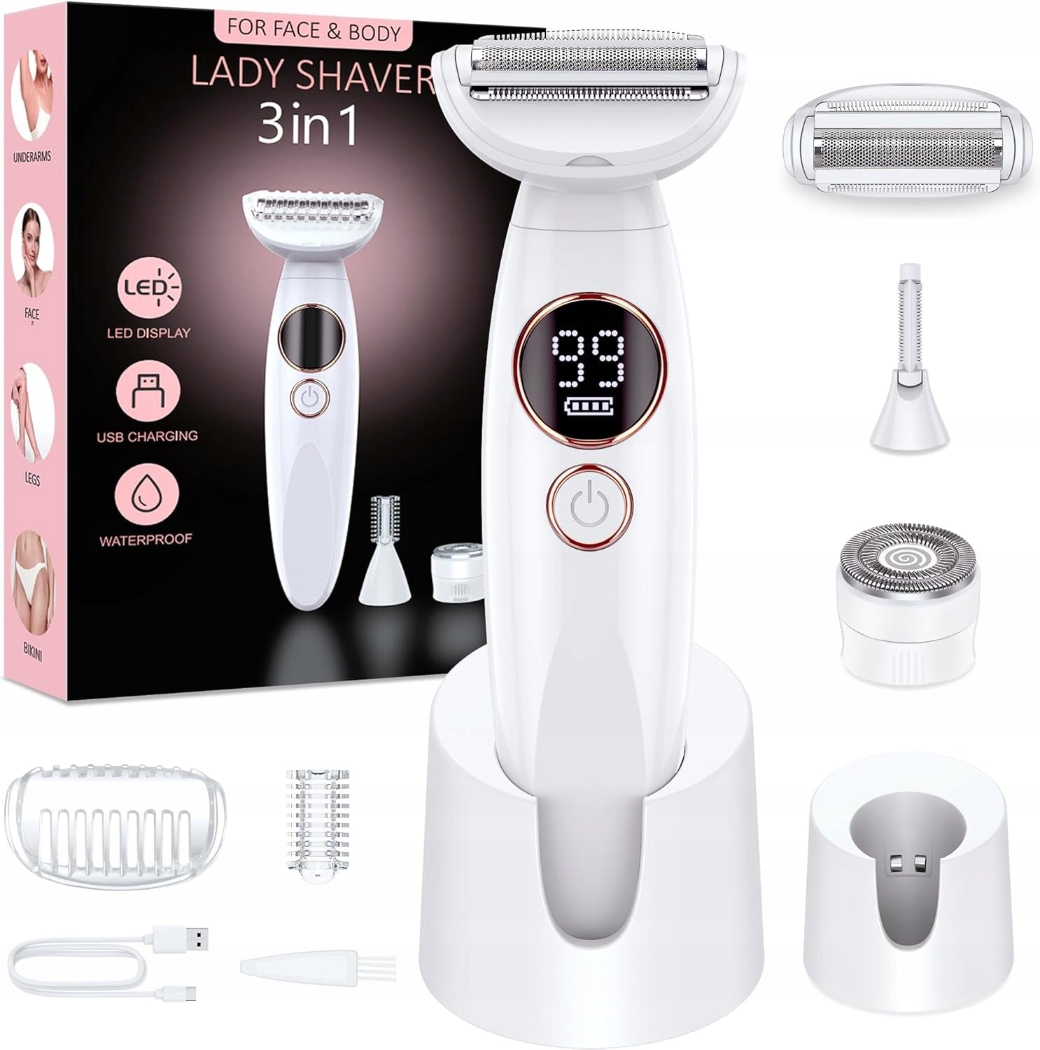 Epilator Body Shaver for Women 3in1