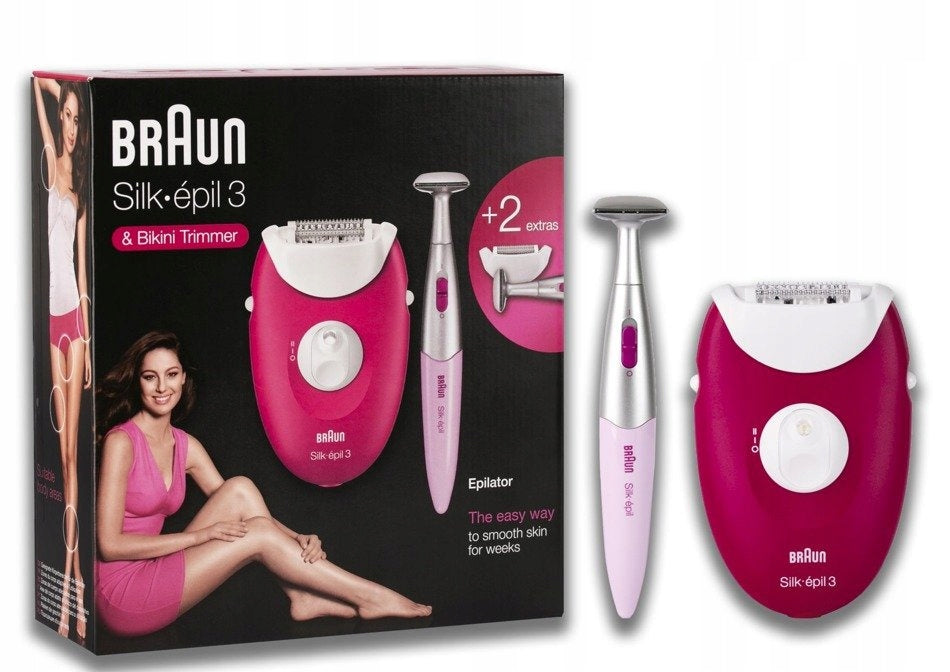 Epilator Braun 3-202 Silk-epil 3 pink with Trimmer