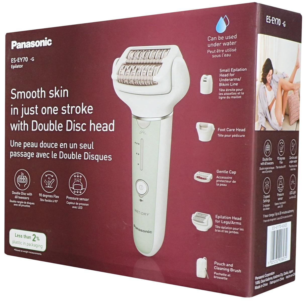 Epilator Cordless Shaver for Bikini Legs Panasonic ES-EY70 +5 Accessories