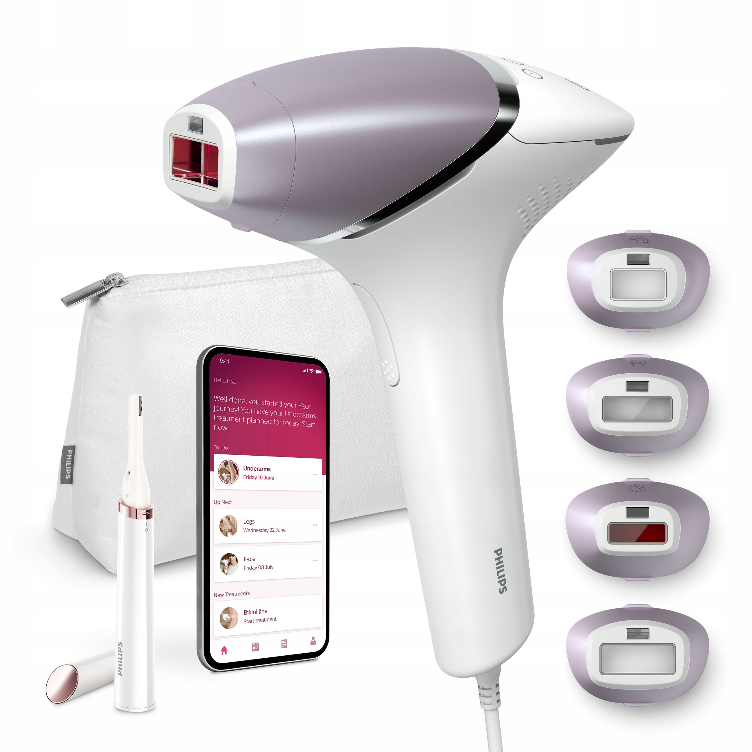 Epilator IPL Philips Lumea 8000 4 caps + pencil trimmer BRI949/00