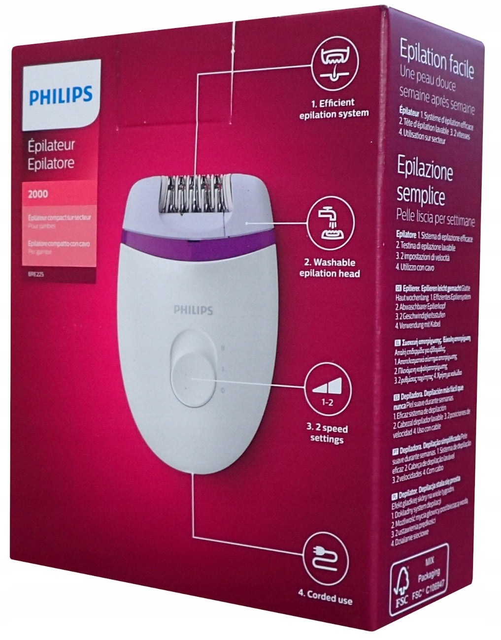 Epilator Philips BRE225/00 Manufacturer code BRE225/00