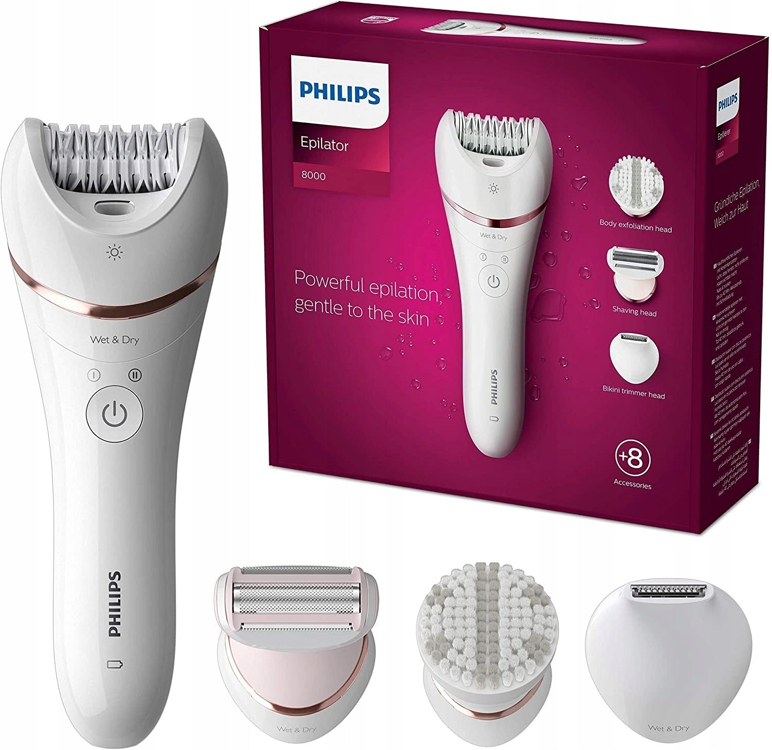 Epilator Shaver Women's Bikini Trimmer Legs Philips BRE735