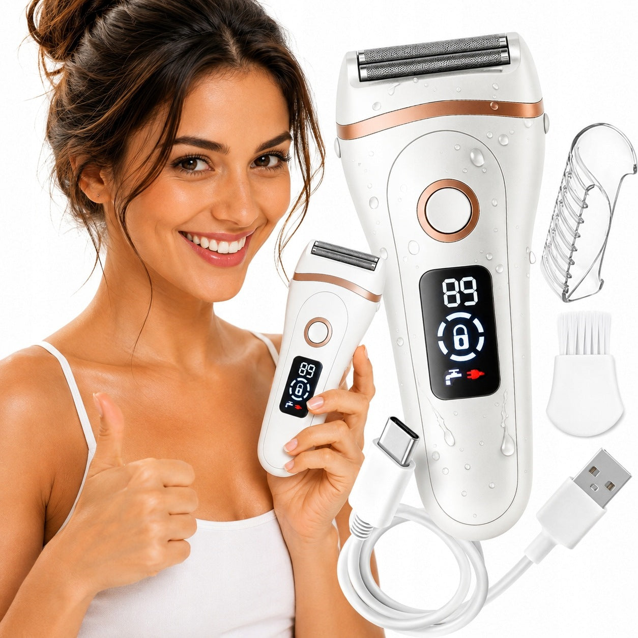 Epilator Women's Electric Shaver for Legs and Armpits Wireless Displays
