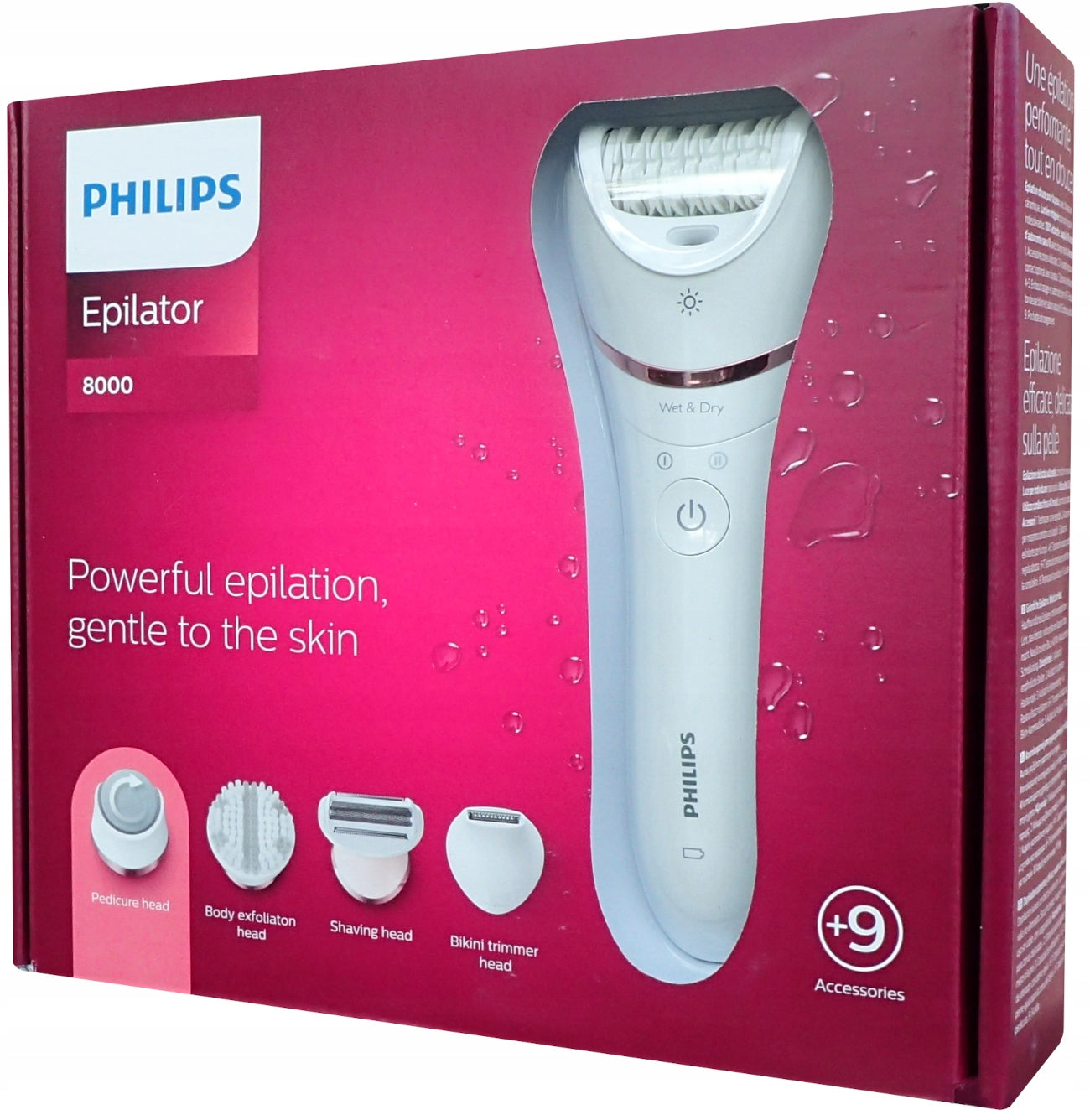 Epilator Women's Shaver for Bikini Body Legs Philips BRE740/10 9 accessories