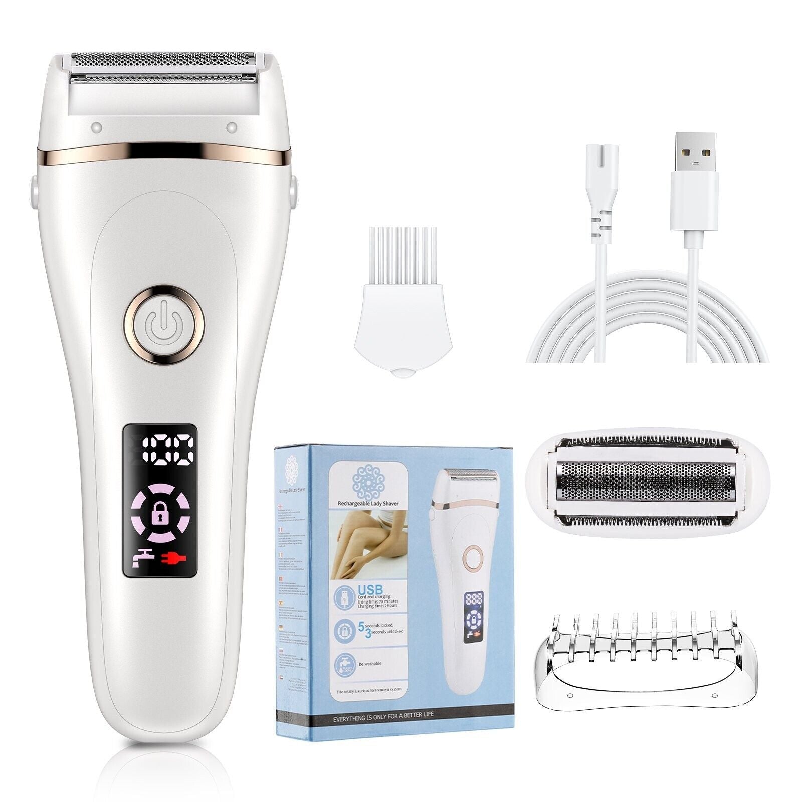 Epilator pearl white wet and dry 5W