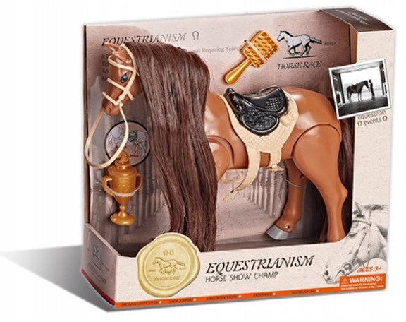 Equestrian horse walking interactive for combing care accessories