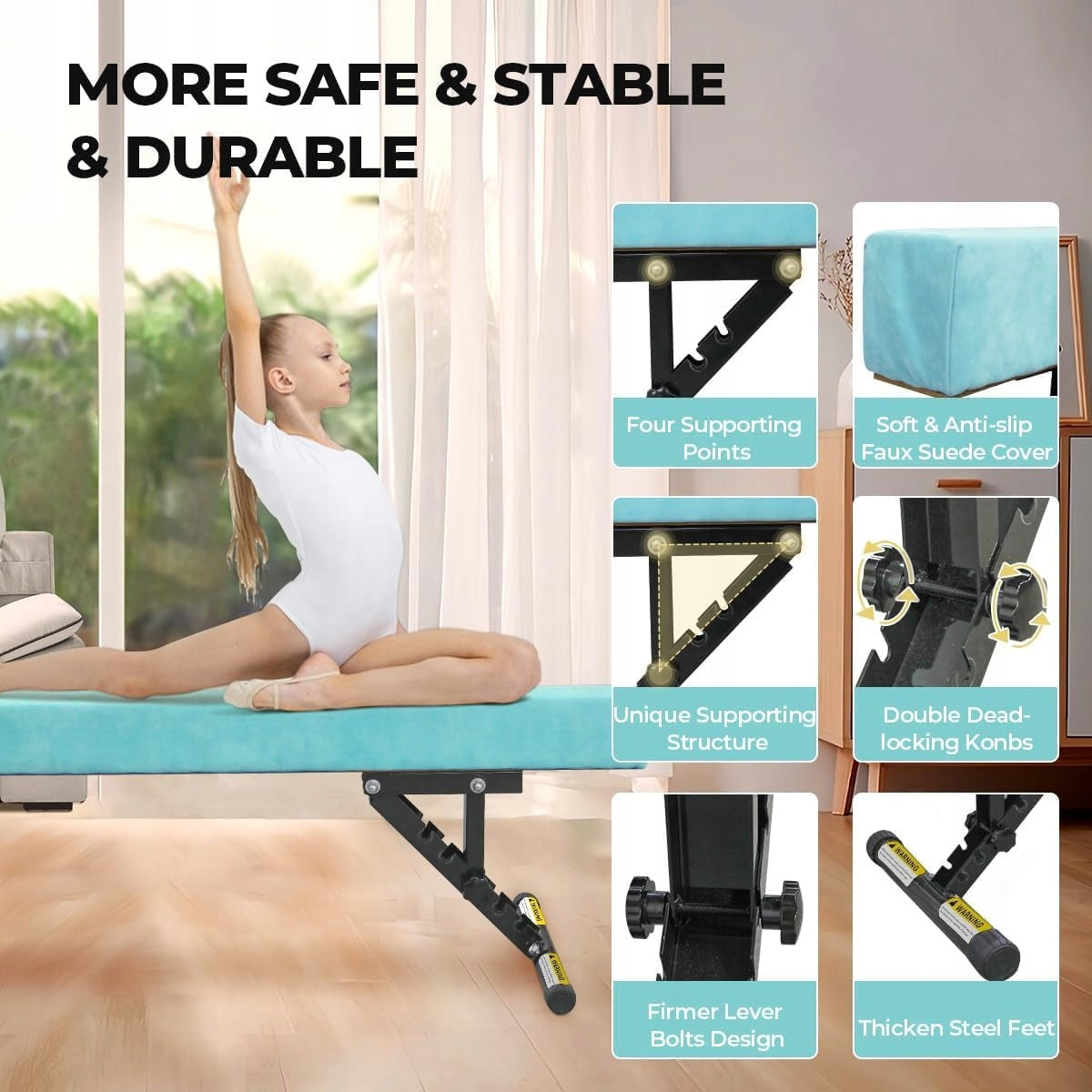 Equivalent gymnastic beam for children, foldable, 244 cm, 5 levels Manufacturer code 3834365