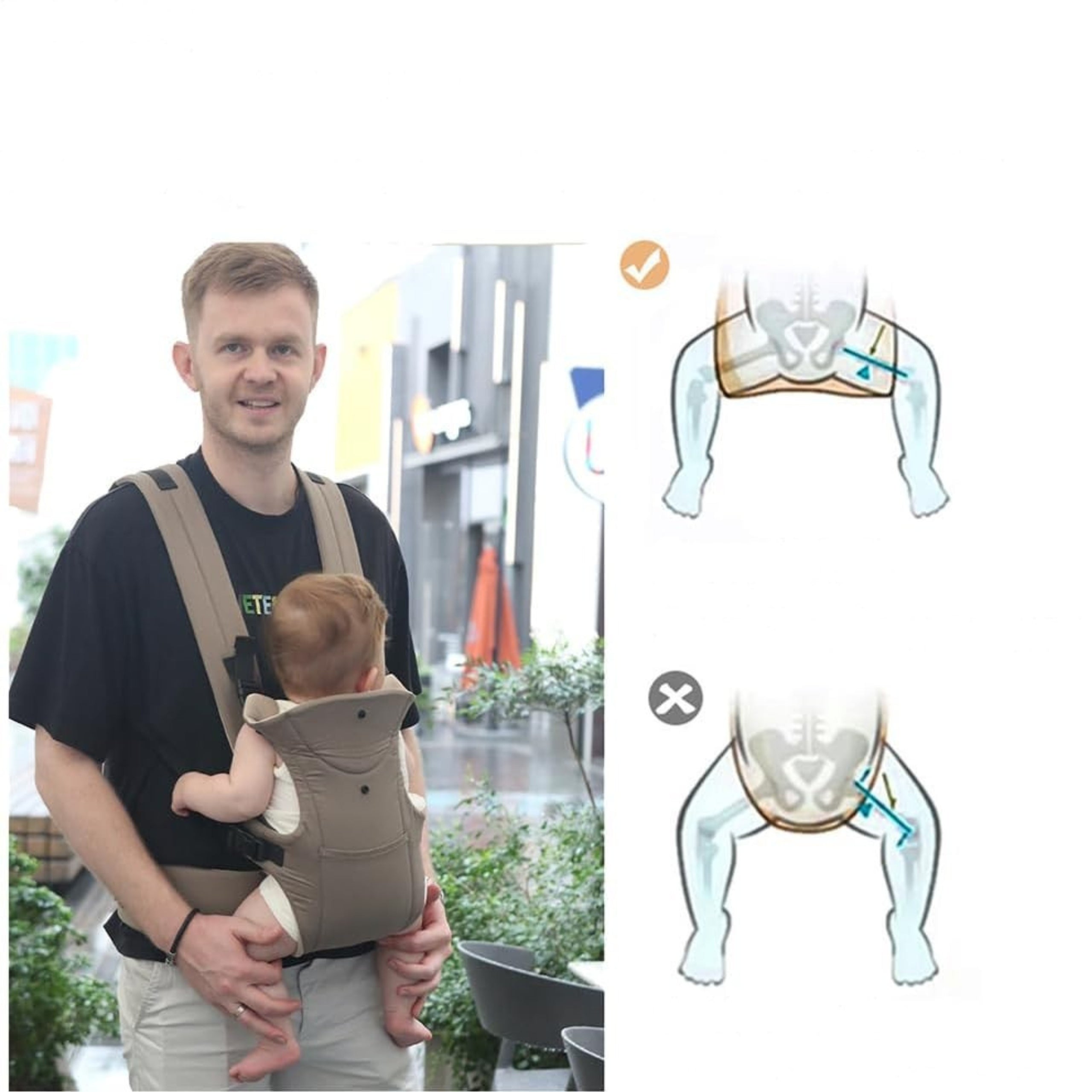 Ergonomic Carrier Neck and Lumbar Support from Birth 3,5-15 kg Beige Packaging status original
