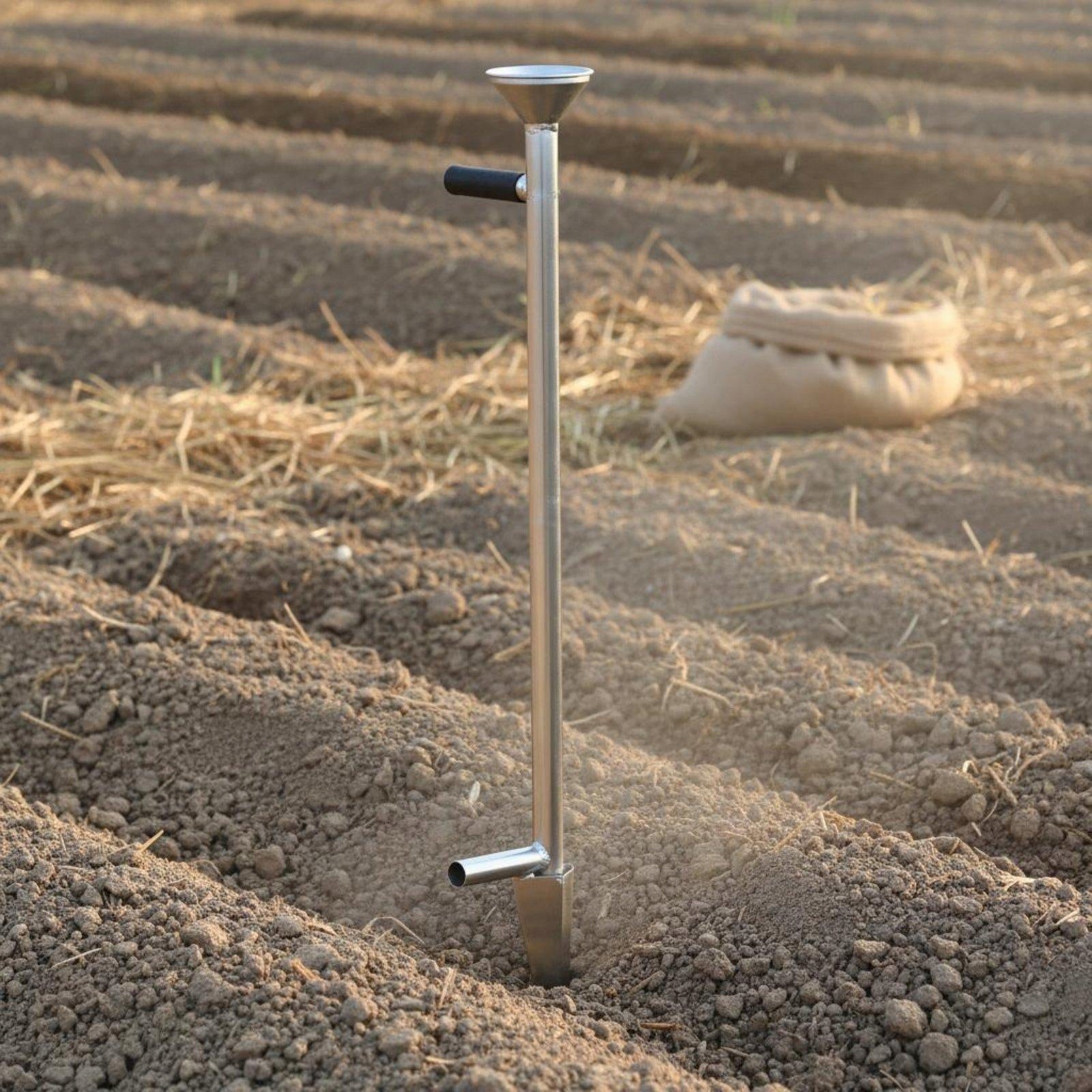 Ergonomic Manual Push Planter Machine Maize Planter Tool Single Handle Packaging status original