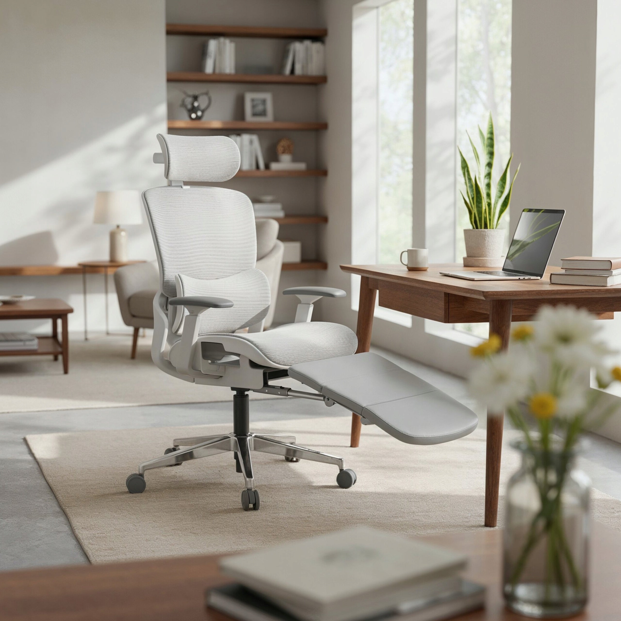 Ergonomic office chair MARK ADLER grey swivel adjustable footrest Packaging status original