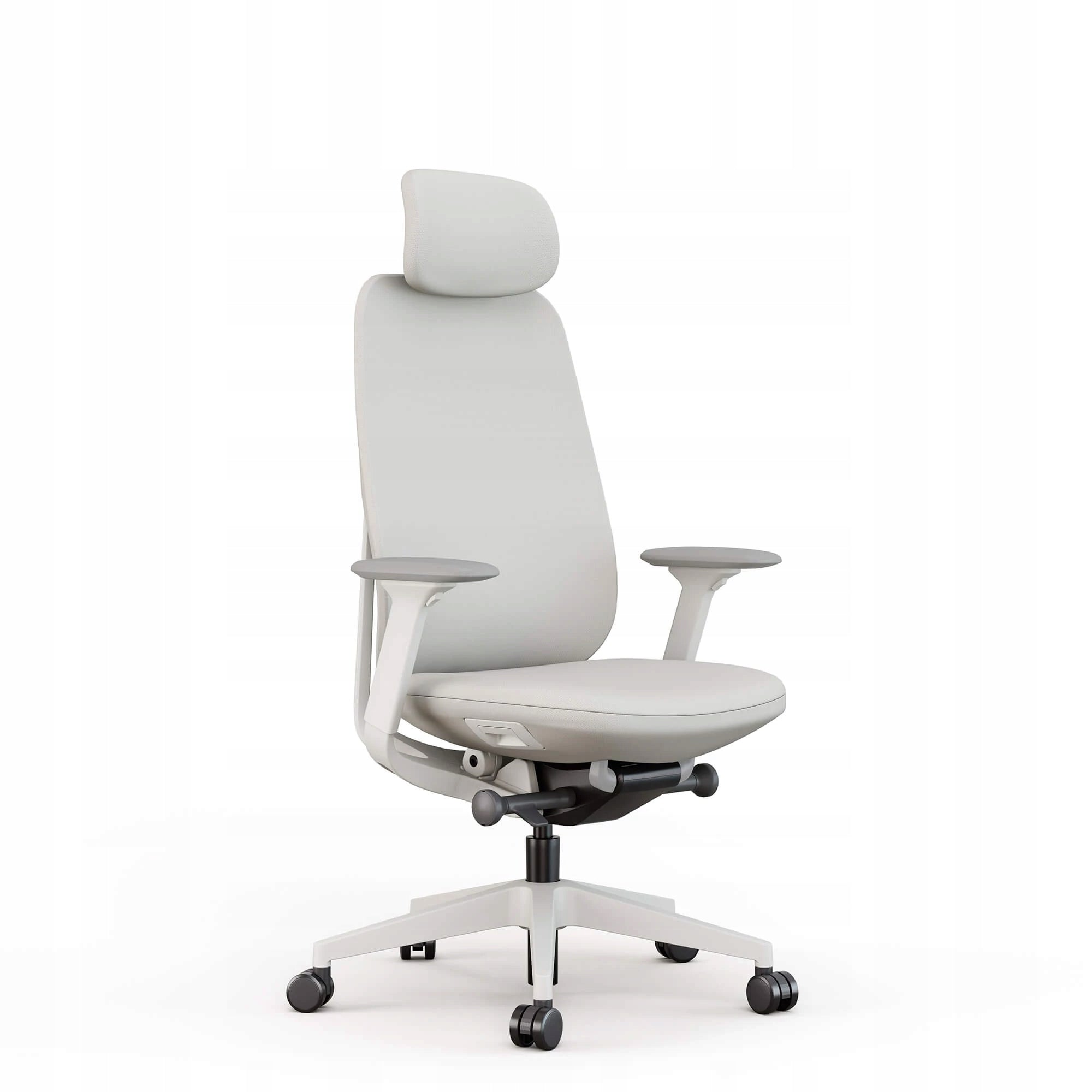 Ergonomic office chair Zinc white/beige seat cushioning