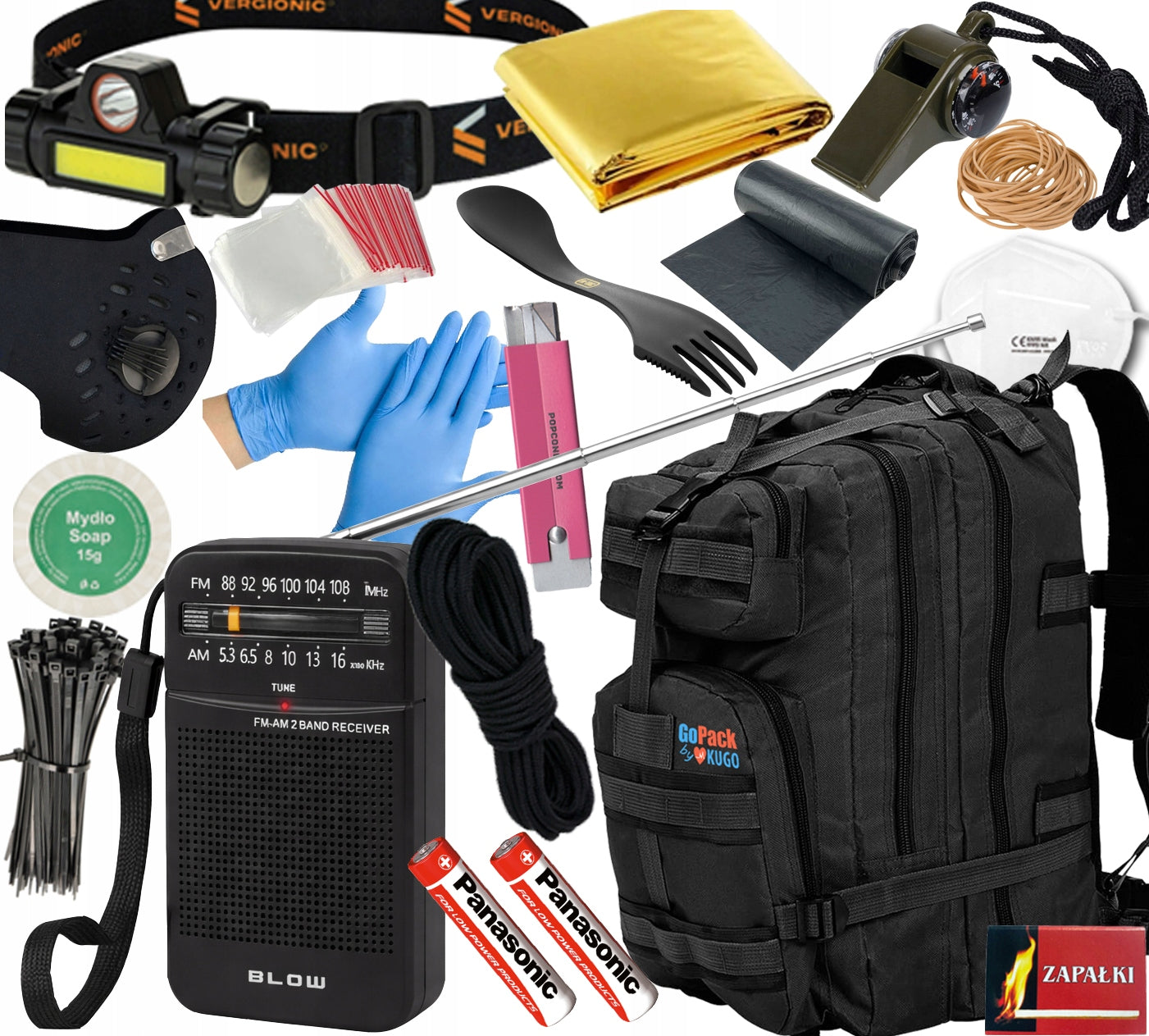 Escape evacuation backpack with equipment GOPACK XVII RCB rescue 17in1