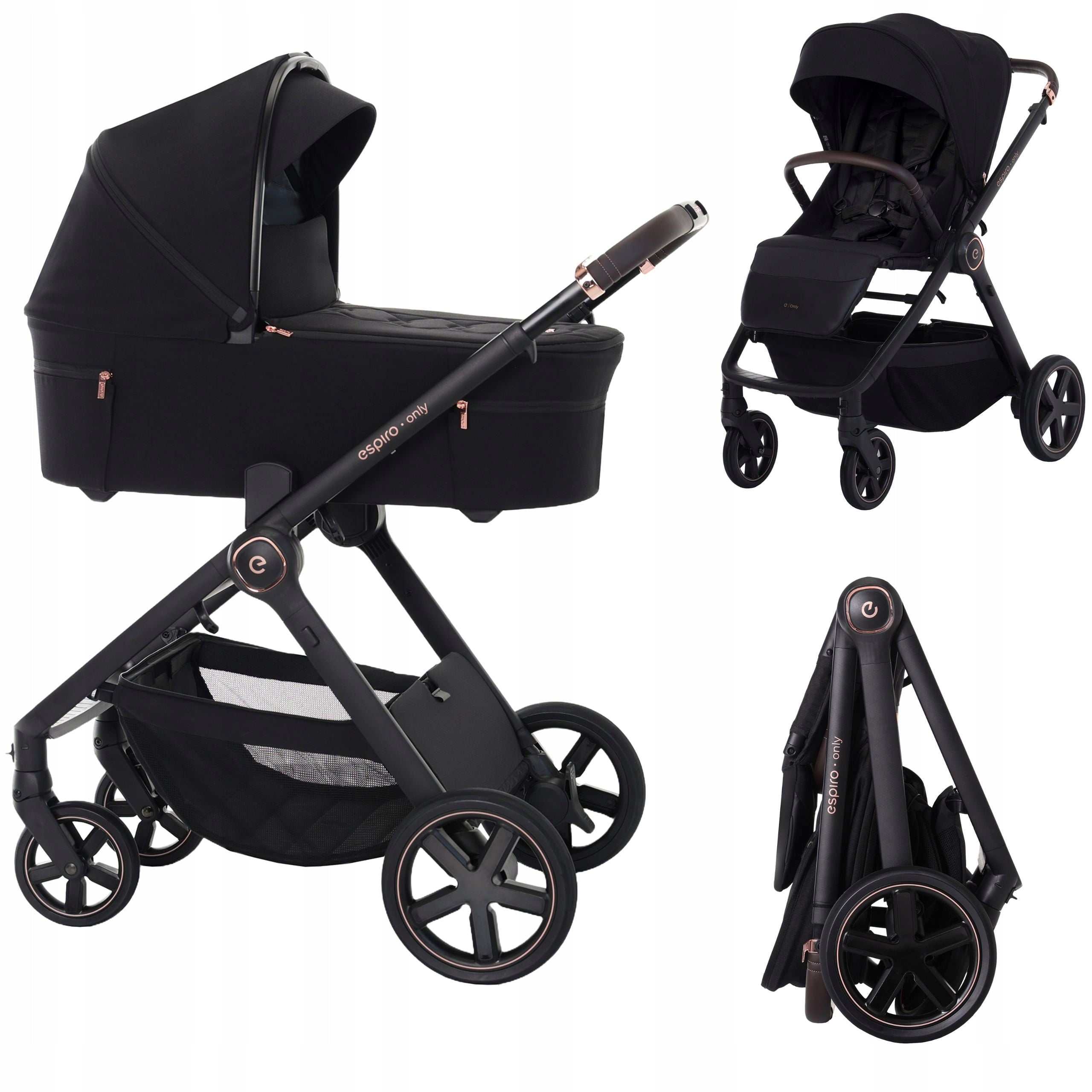 Espiro Only 2025 Deep Stroller 410 Stylish Black
