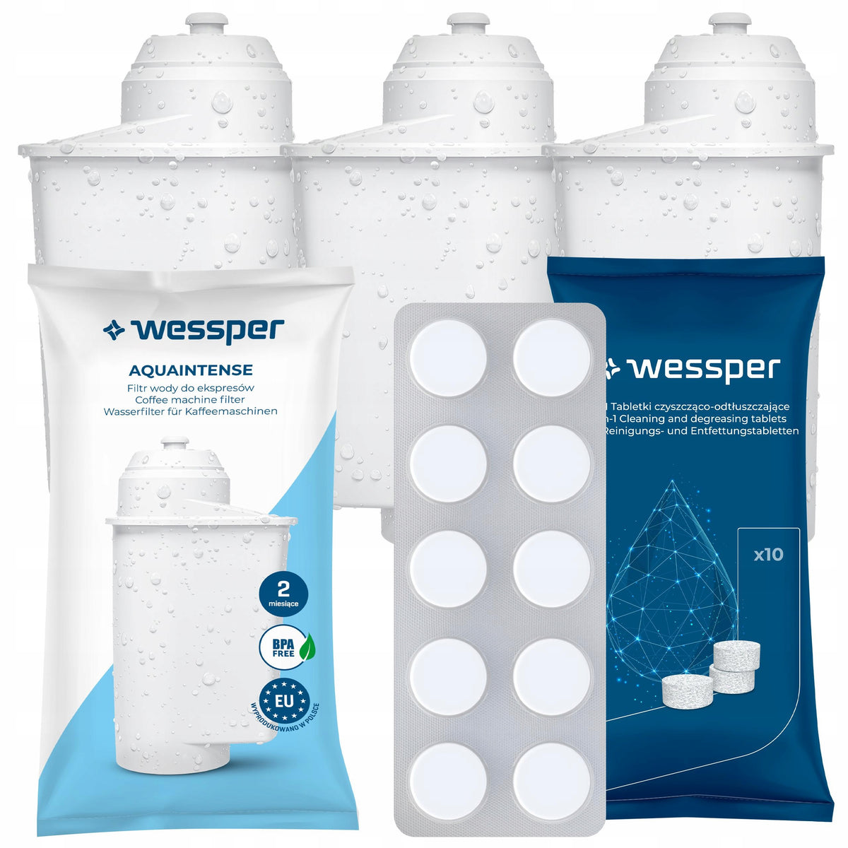 Espresso Machine Cleaning Tablets + 3x Filter for Siemens Espresso Machine Replacement