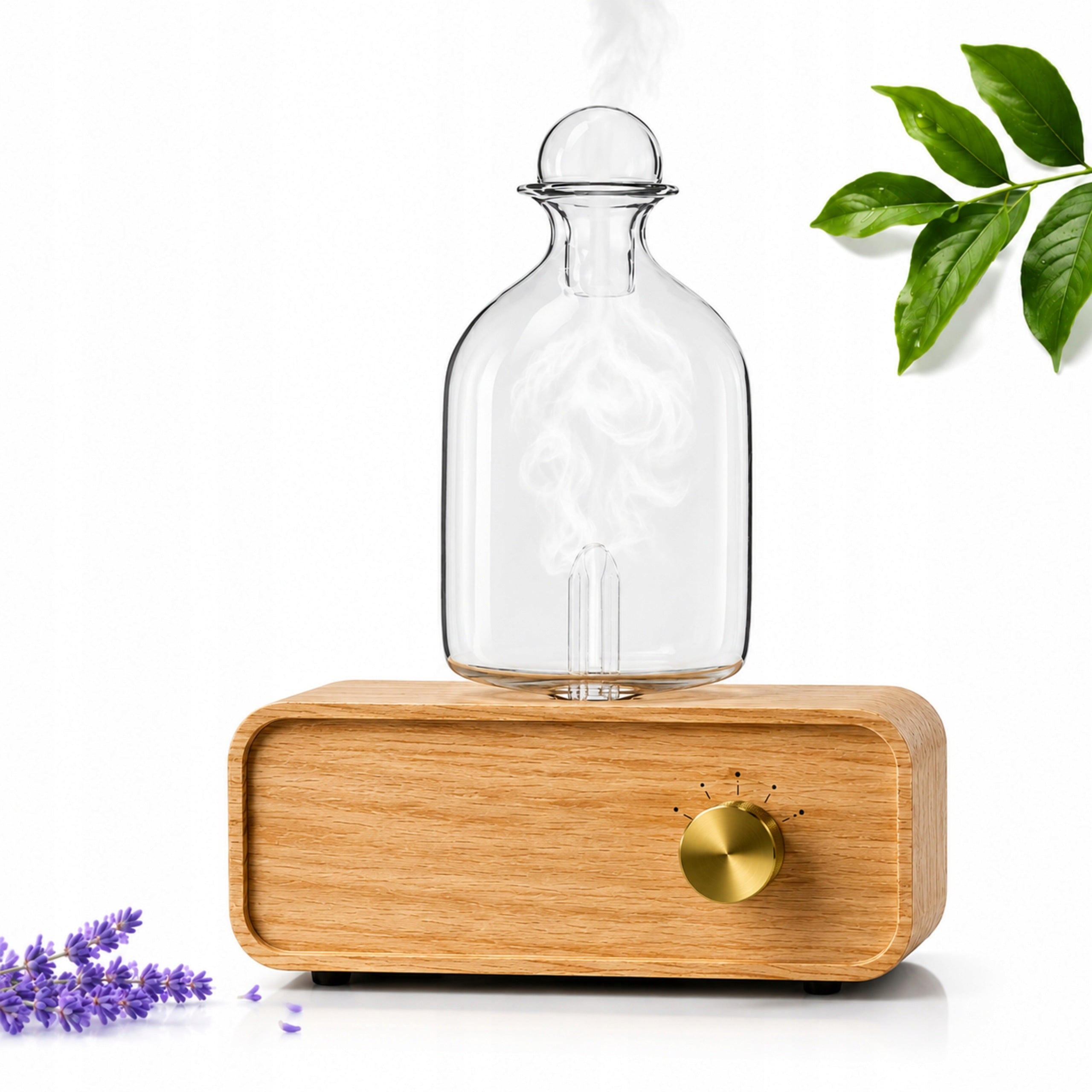 Essential Oil Diffuser Wooden Battery Operated Wireless Nebulizer