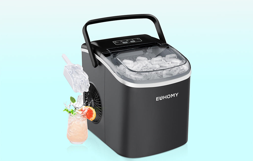 Euhomy IM016 Compact Ice Maker Self-Cleaning Quiet and Economical Manufacturer code IM016-BBL
