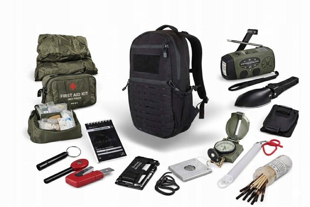 Evacuation backpack AZYMUT SURVIVAL 14 elements