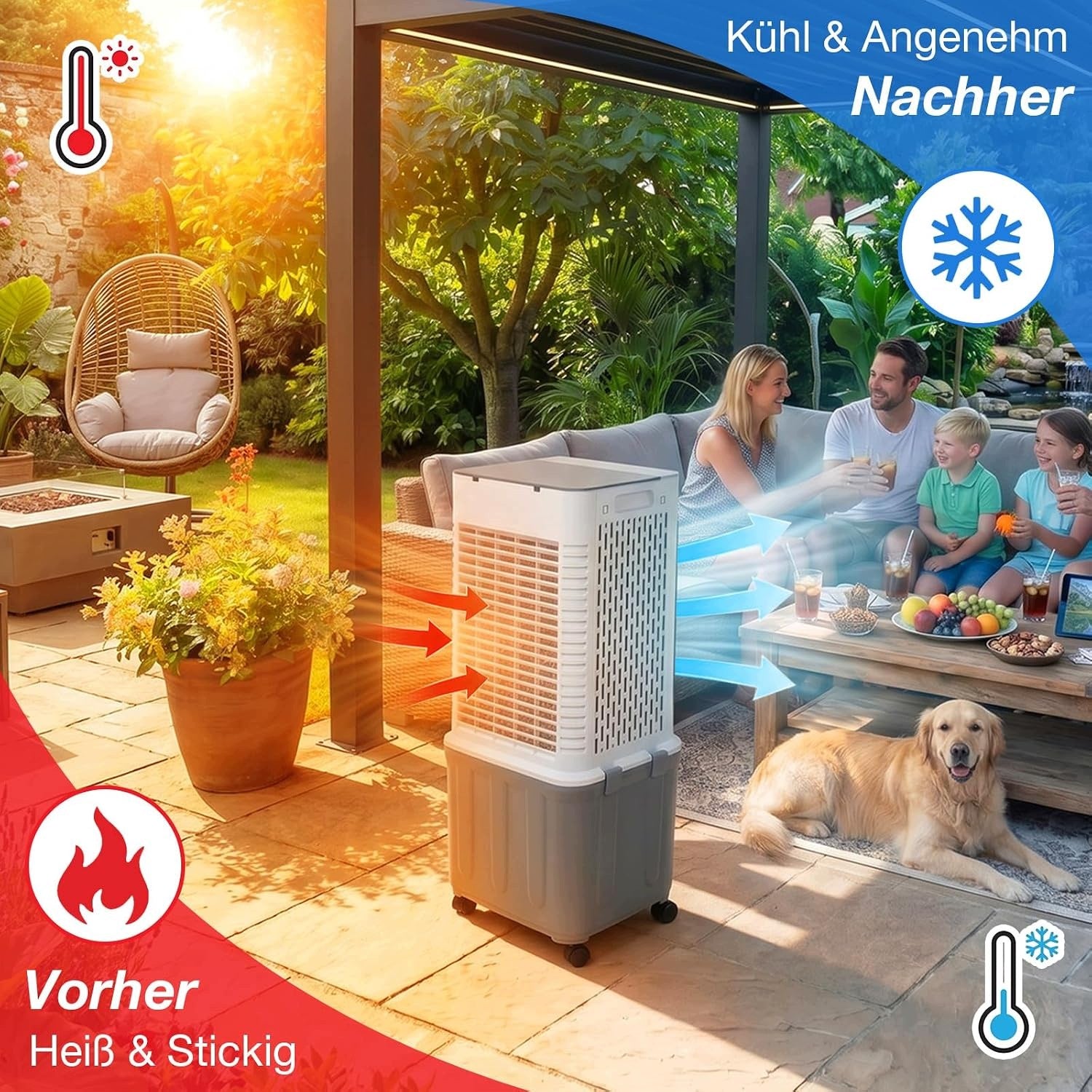Evaporative Air Conditioner 4in1 32L 85cm 70W Remote Control Touch Oscillation 120° Quiet Manufacturer code Laybasic