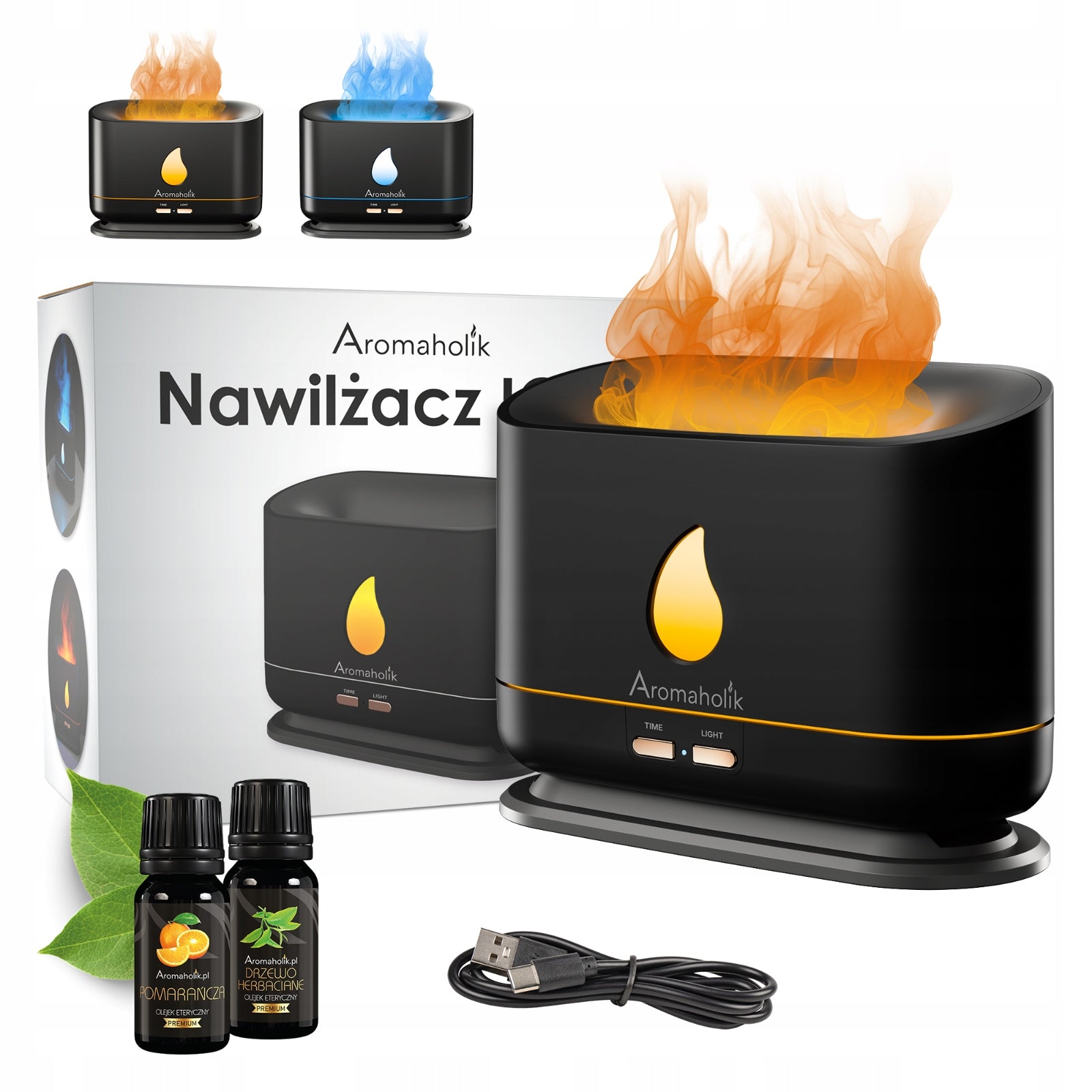 Evaporative Humidifier Aromaholik BPA Free Timer USB LED Fire Effect