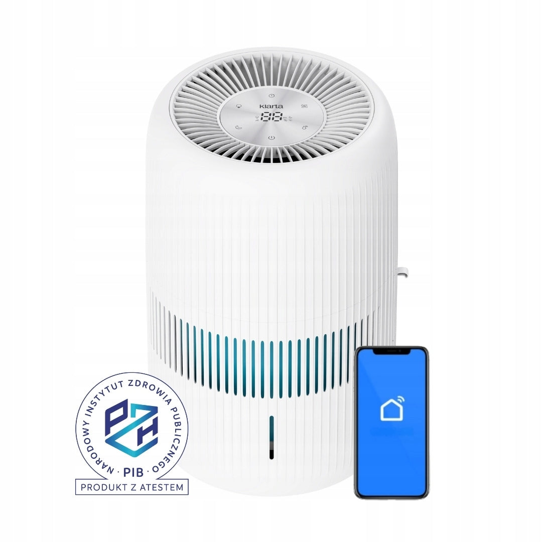 Evaporative humidifier Klarta HUMEA GRANDE White LED 80m² 600 ml/h PZH Packaging status original