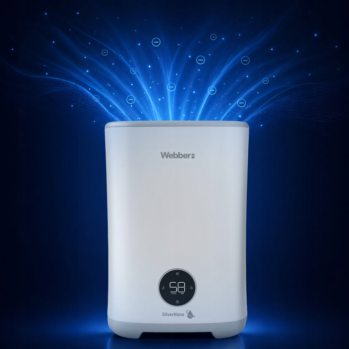 Evaporative humidifier Webber HH3002 30m² ionization 3L 300 ml/h SilverNano Packaging status original