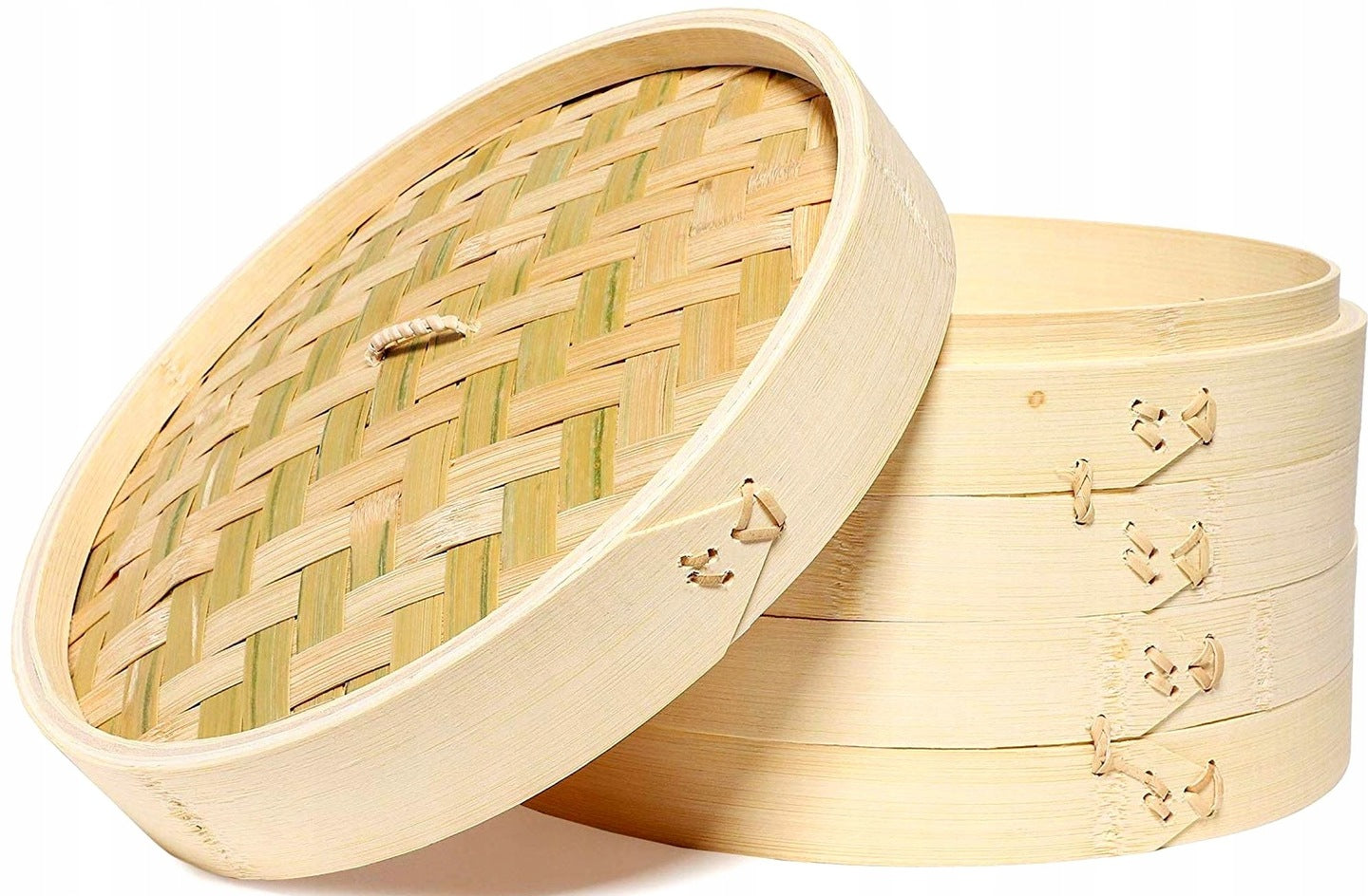 Evaporator Bamboo Steamer Round Basket 2 Levels Medium 25cm EMRO AZIATICA Brand Emro Aziatica