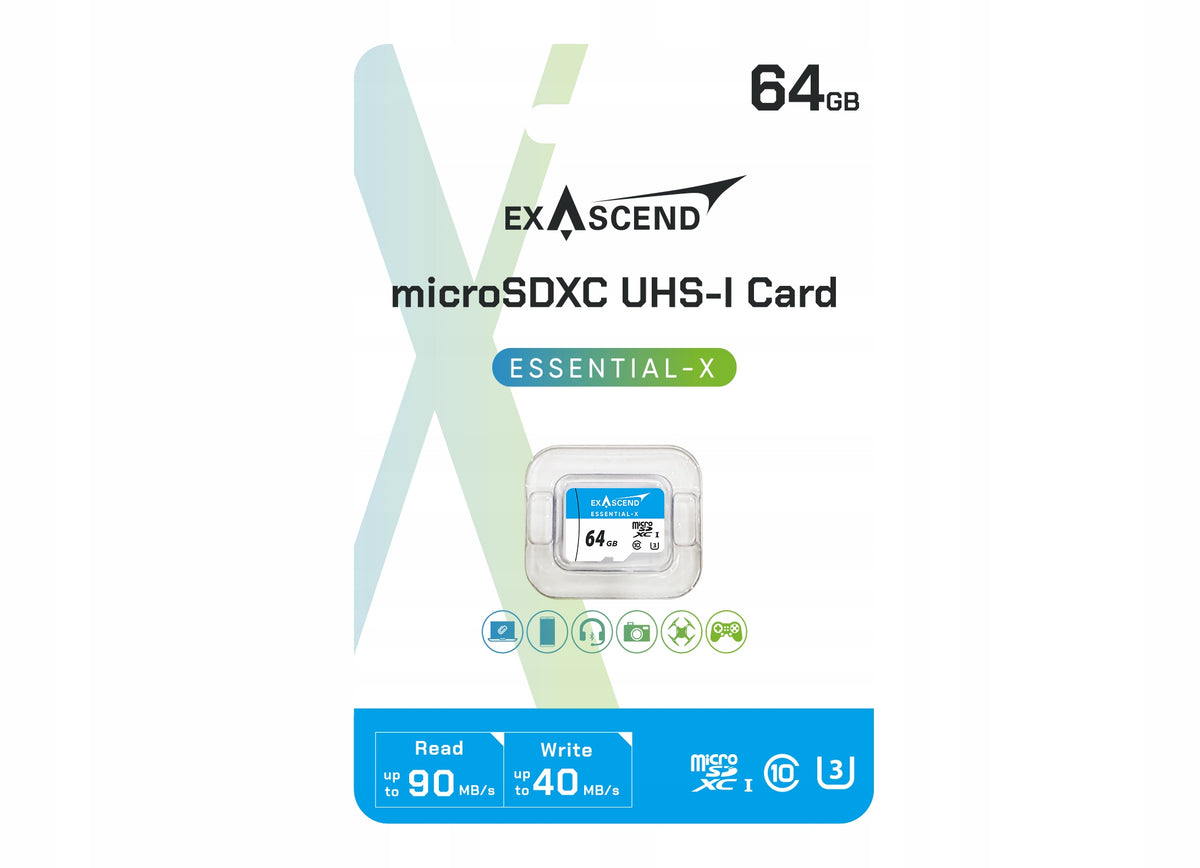 Exascend Essential-X micro SD 64GB memory card Manufacturer no brand