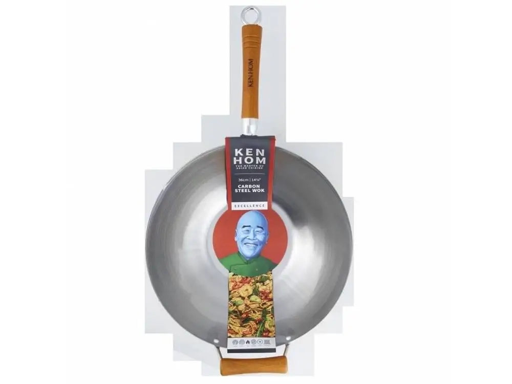 Excellence 36cm Ken Hom Carbon Steel Wok