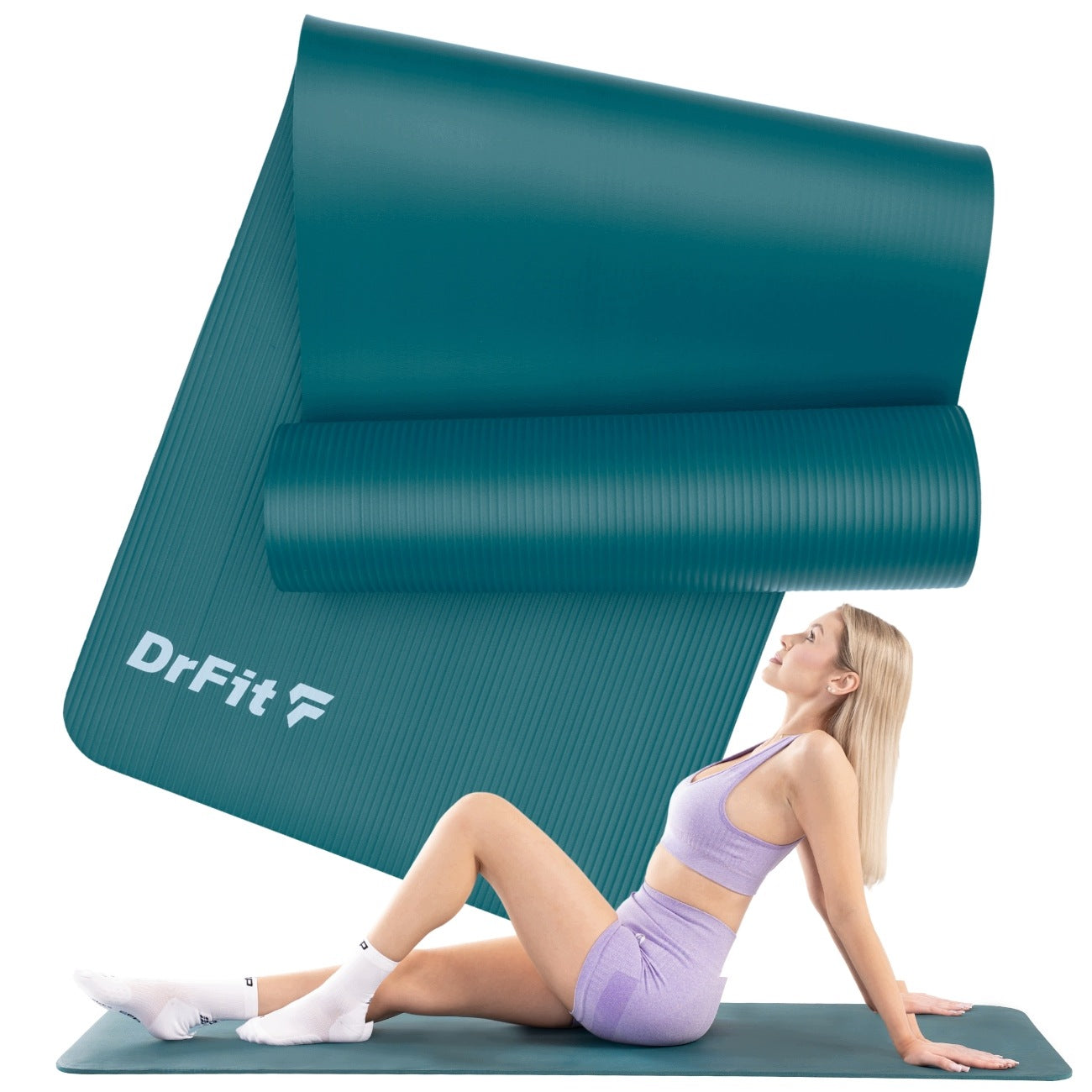 Exercise Mat Fitness Yoga Thick 1cm Strong Comfortable Non-Slip Green