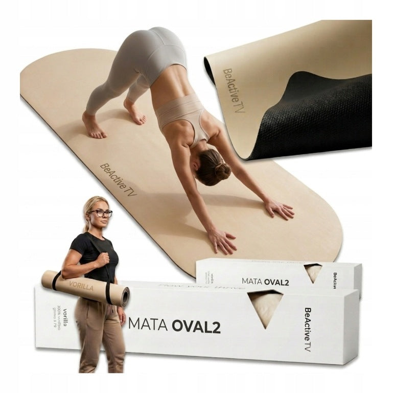 Exercise Mat Non-Slip Oval2 181x61cm Yoga Pilates Fitness Premium