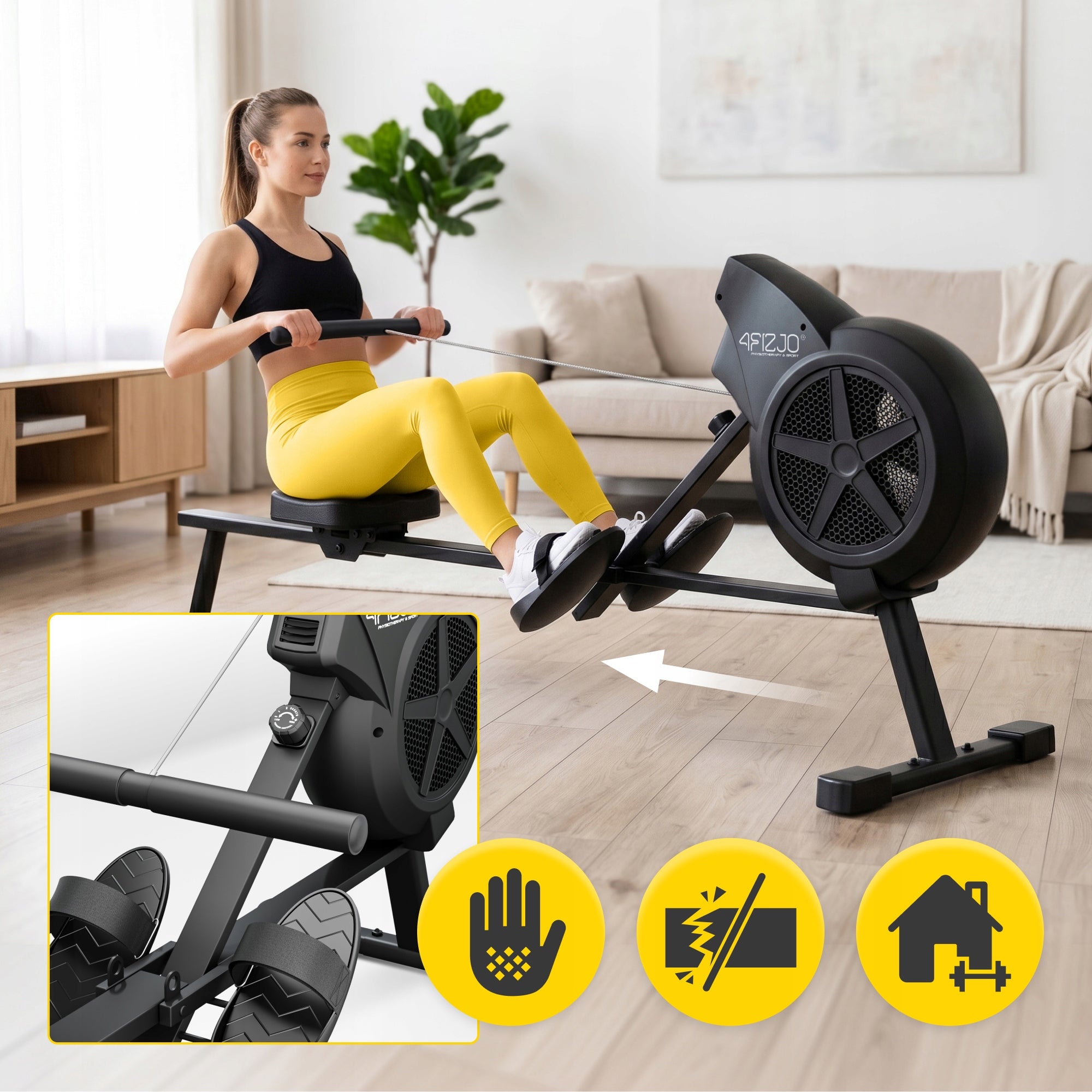 Exercise Rowing Machine Magnetic Air Rowing Machine Home Quiet Manufacturer code Wioślarz magnetyczny RM02 MY-PRO
