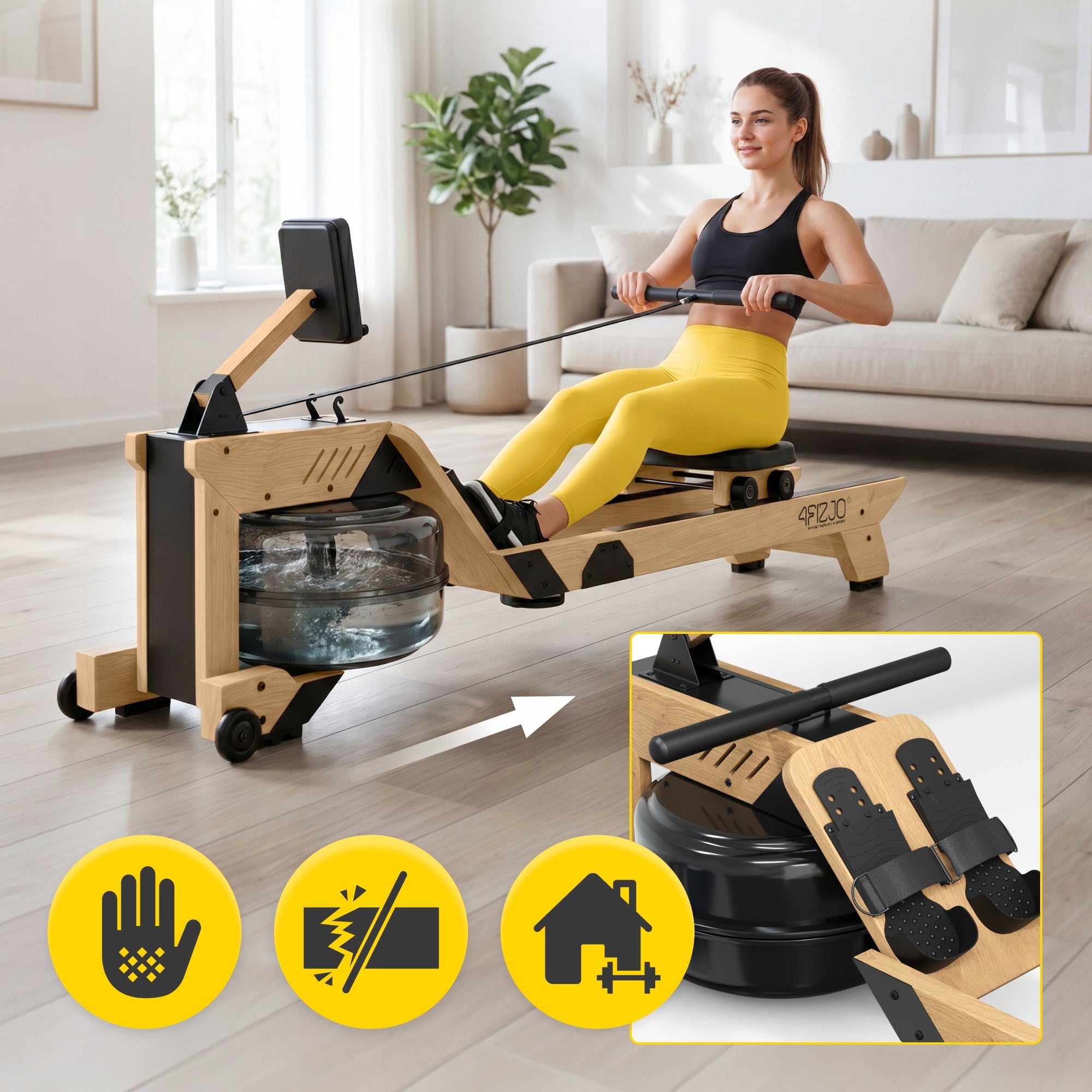 Exercise Rowing Machine Water Training Folding Rowing Machine Home Manufacturer code Wioślarz wodny drewniany RM03 MY-CRAFT