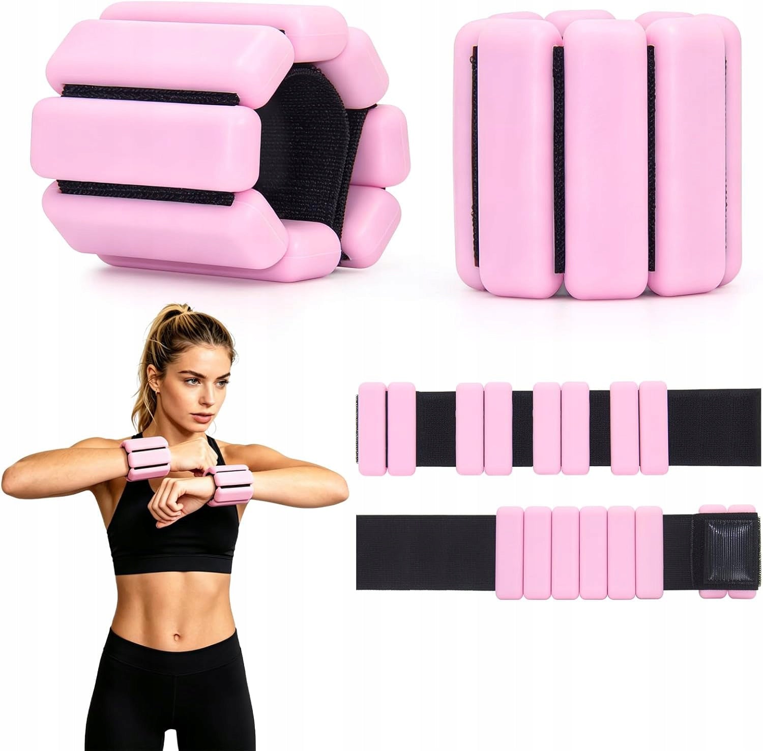 Exercise Weights Adjustable Silicone Women's 2x 0,9 kg Pink