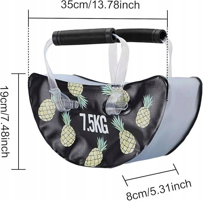 Exercise Weights Water Bag 7,5kg Hiking Black Pattern Pineapple Manufacturer code X0025VMNPF