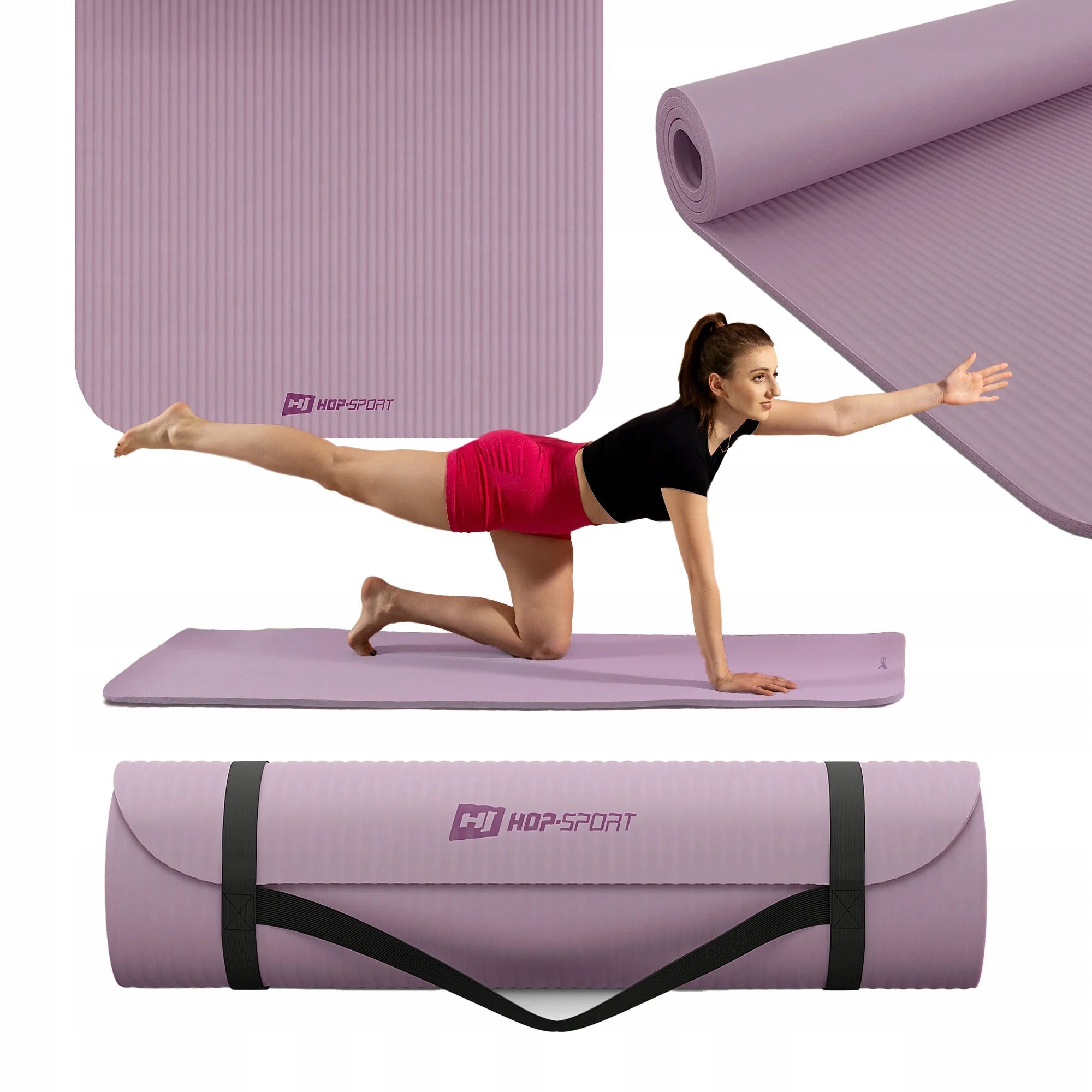 Exercise mat thick NBR 1cm 190x60cm yoga soft non-slip