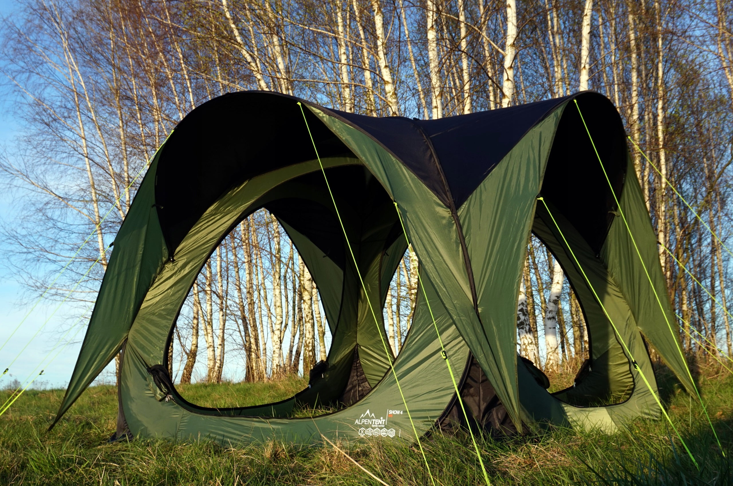 Exhibition Tent 4-Person Self-Assembly POP-UP AlpenTent Show 4 BIS Waterproofness 3000 mm