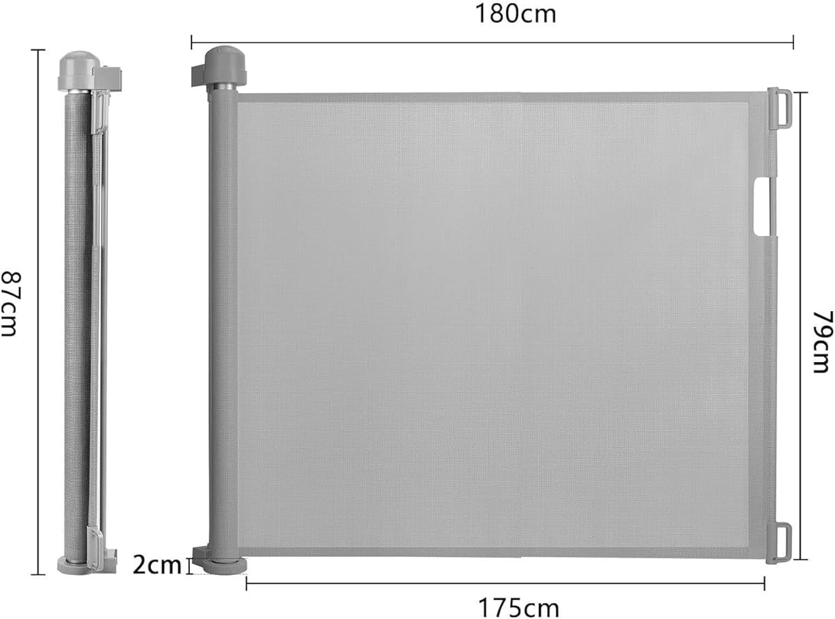 Expandable door gate staircase up to 180 cm grey Grey Packaging status original