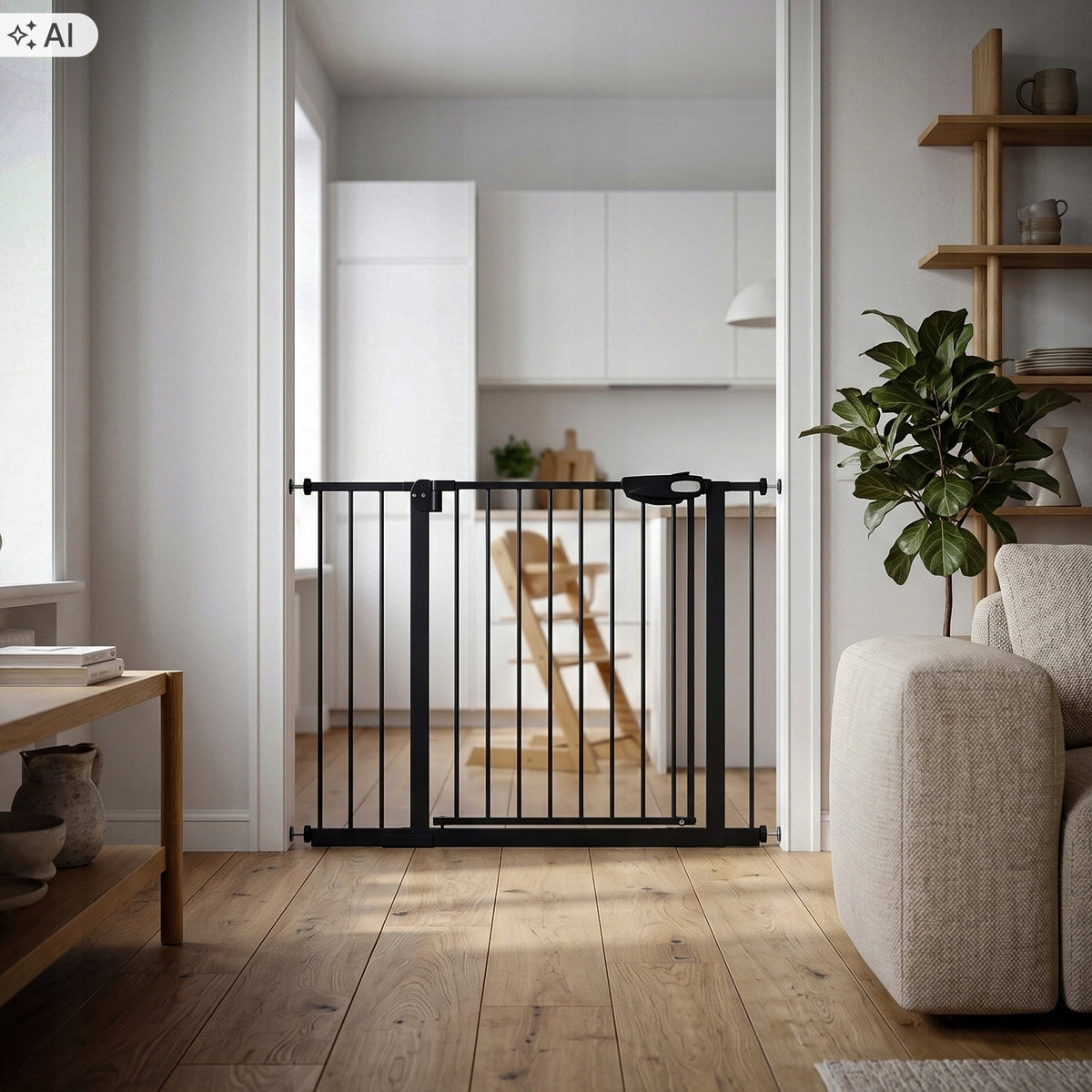 Expansion Barrier Securing Gate For Stairs Door Entry 76-104 Cm Packaging status original